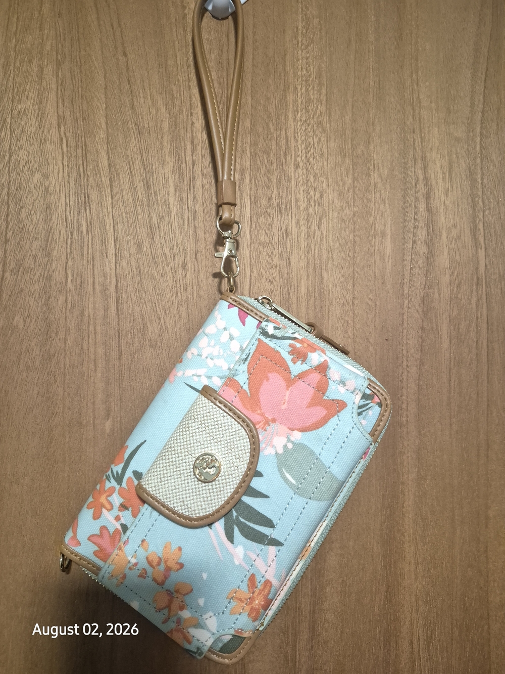 Spartina Floral Wristlet Phone Wallet - Sky Blue Floral
